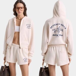 Sporty & Rich Beverly Hills Riding Club Cream Shorts Sz XS